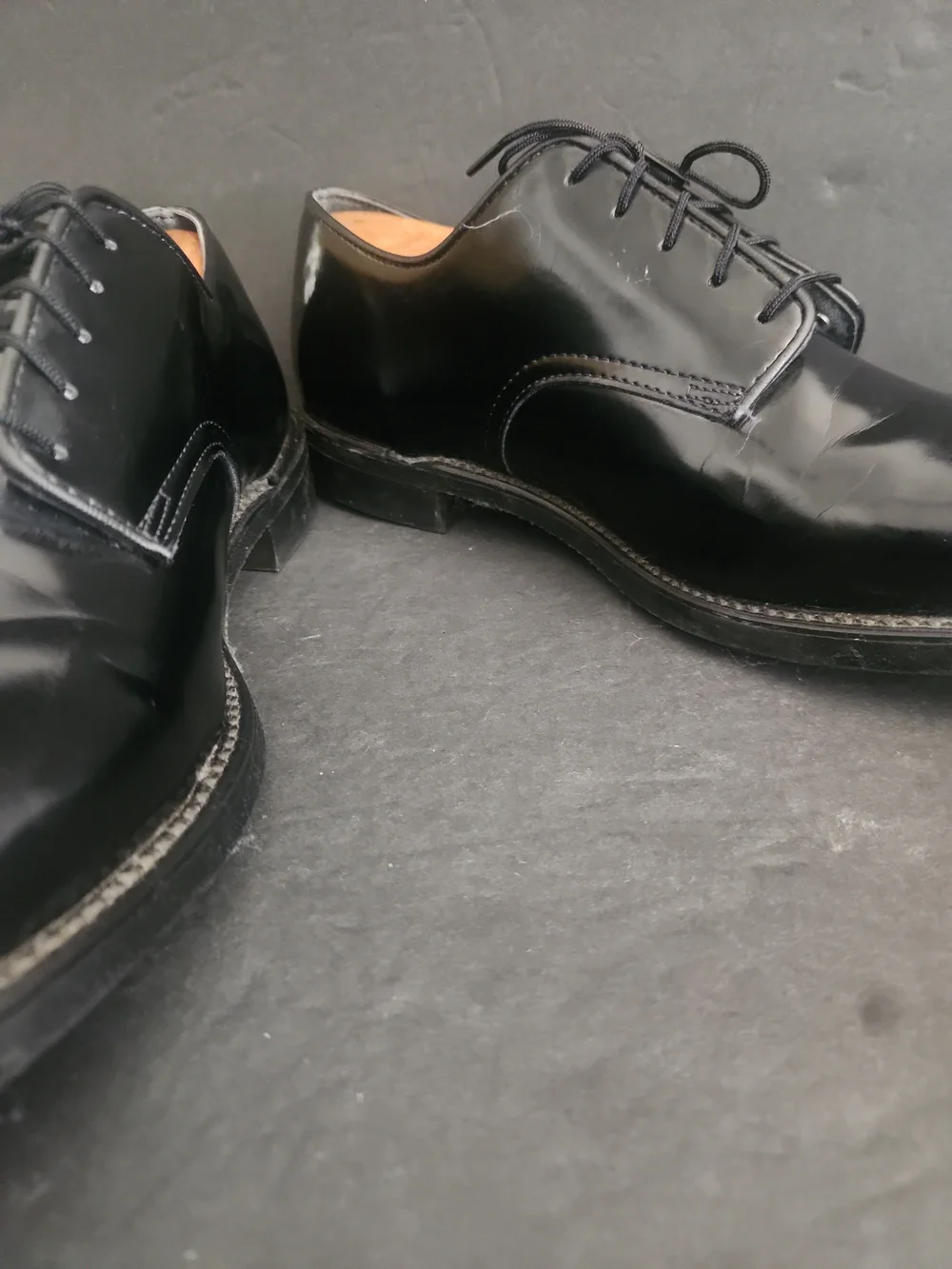 Thorogood Black Patent Leather Oxford Dress Shoes Mens Size 10.5D